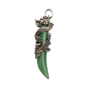 Pendentif dragon et pierre naturelle