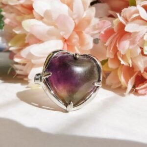 Bague cœur pierre Améthyste