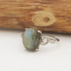 Bague pierre de labradorite