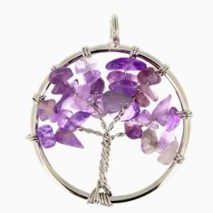 Pendentif Cercle Améthyste Arbre de Vie