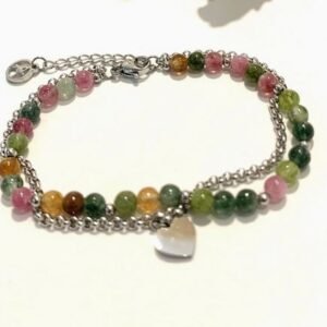 Bracelet en pierres tourmaline multicolor