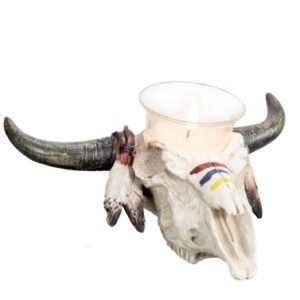 Porte-bougie tête de buffle