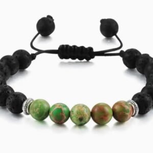 Bracelet en pierres naturelles pierre de lave et tanzanite