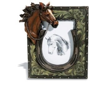 Cadre photo cheval et fer à cheval