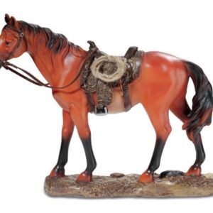 Statue de cheval avec selle western