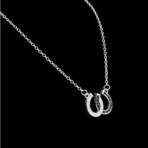 Collier double fer à cheval avec strass