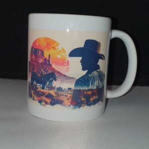 Tasse personnalisée paysage cow-boys simple ou diaporama