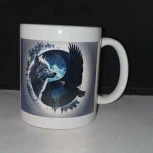 Tasse personnalisé avec loup et aigle