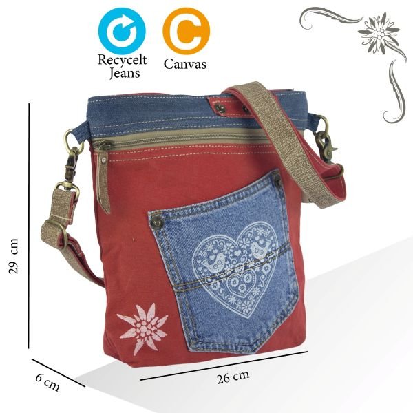 Sac à bandoulière Domelo Messenger, à motif cœur – Image 3