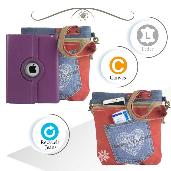 Sac à bandoulière Domelo Messenger, à motif cœur – Image 5